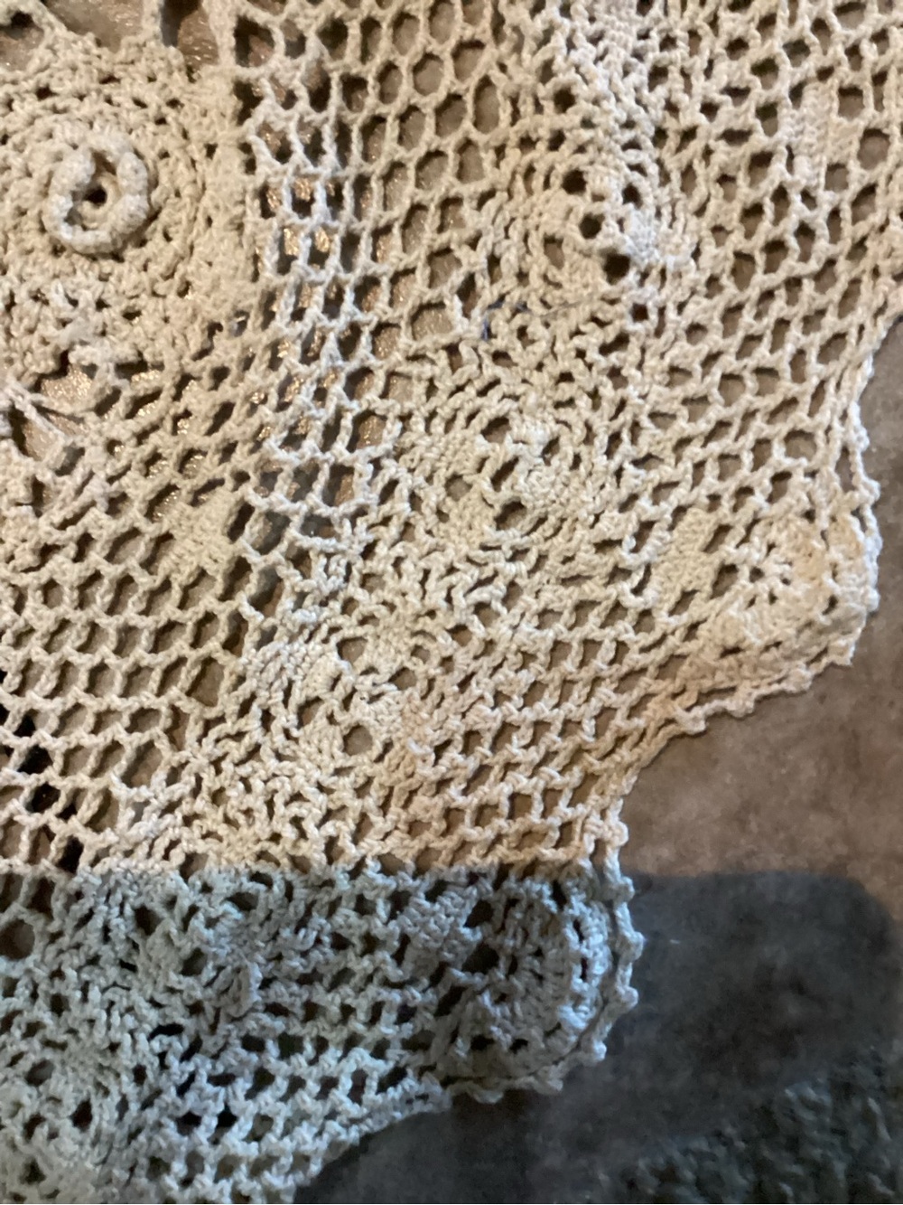 Crocheted Lace Throw Blanket in Cream - Picture 3 of 7
